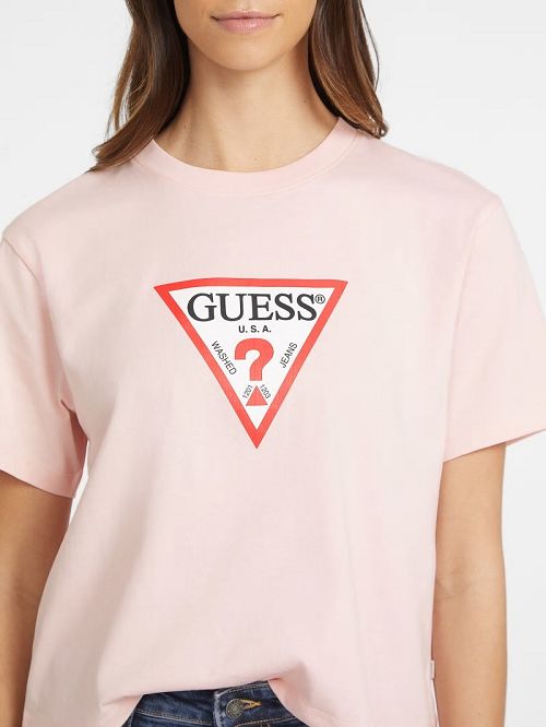 Guess Boxy Iconic Tee Roze | GUESS-SN27115