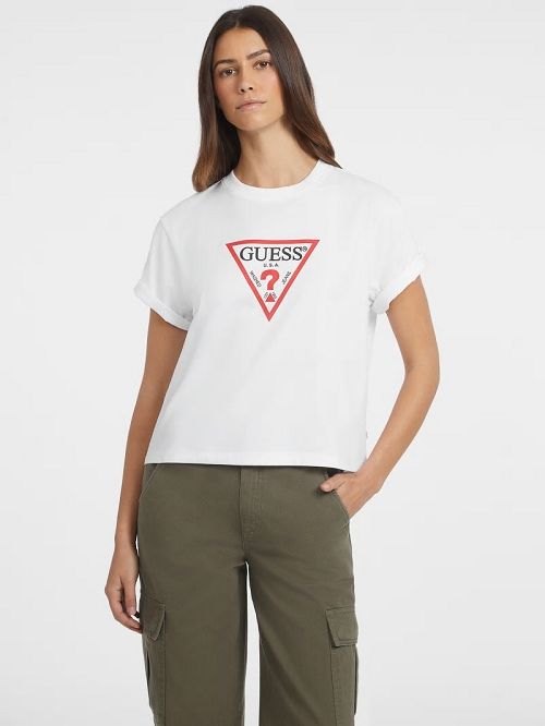 Guess Boxy Iconic Tee Wit | GUESS-SN27142