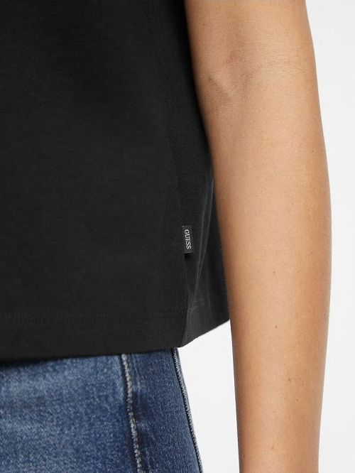 Guess Boxy Iconic Tee Zwart | GUESS-SN27086