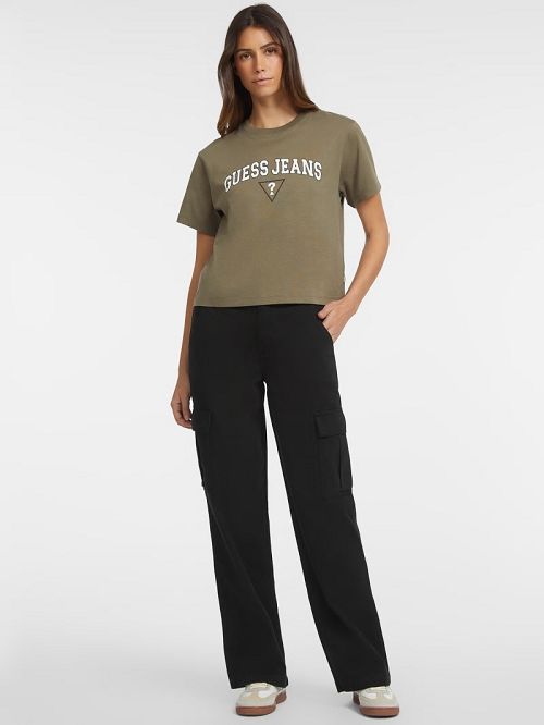 Guess Boxy Logo Tee Groen | GUESS-SN27177