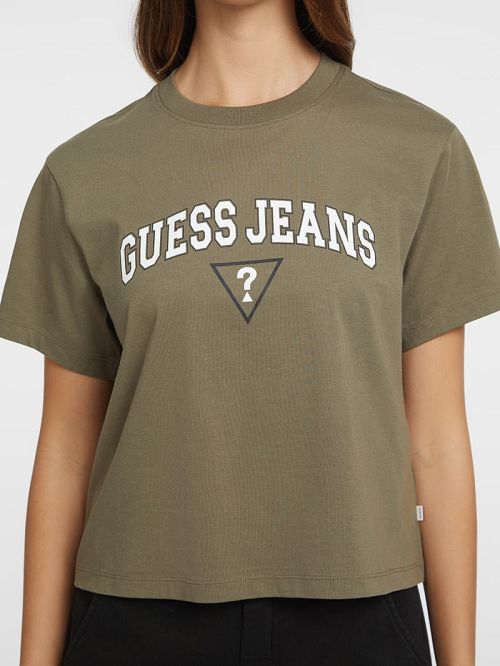 Guess Boxy Logo Tee Groen | GUESS-SN27177