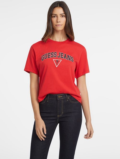 Guess Boxy Logo Tee Rood | GUESS-SN27450