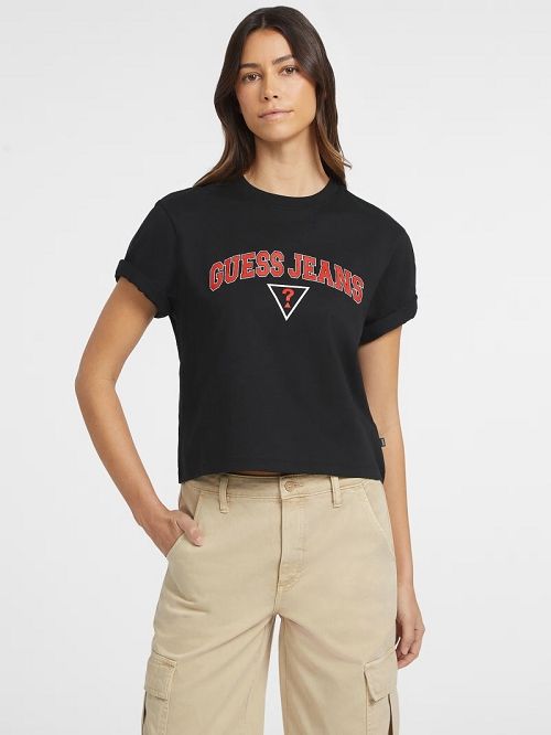 Guess Boxy Logo Tee Zwart | GUESS-SN27217