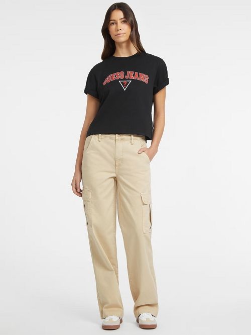 Guess Boxy Logo Tee Zwart | GUESS-SN27217