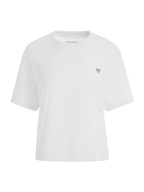 Guess Boxy Mini Triangle Tee Wit | GUESS-SN27068
