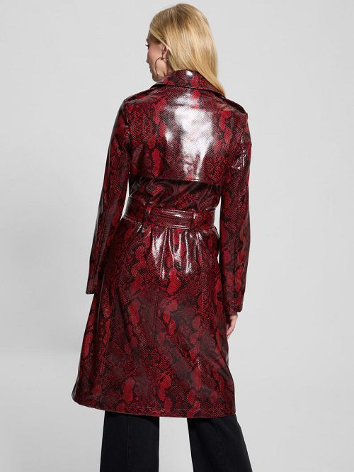 Guess Briana Faux-Leather Trench Coat Rood | GUESS-SN27995