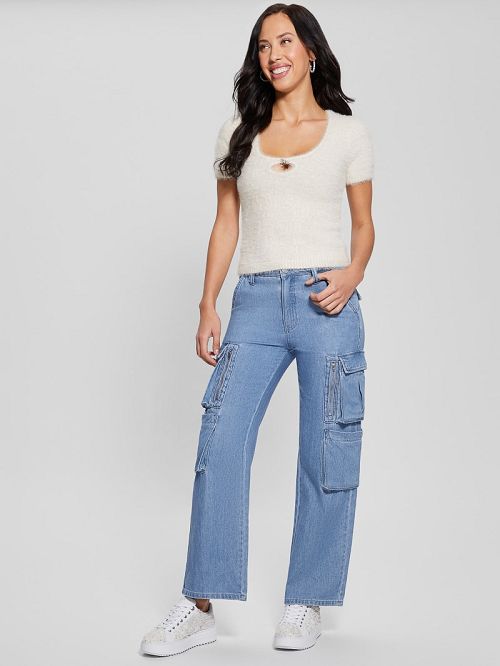 Guess Brigette Crop Sweater Wit | GUESS-SN27786
