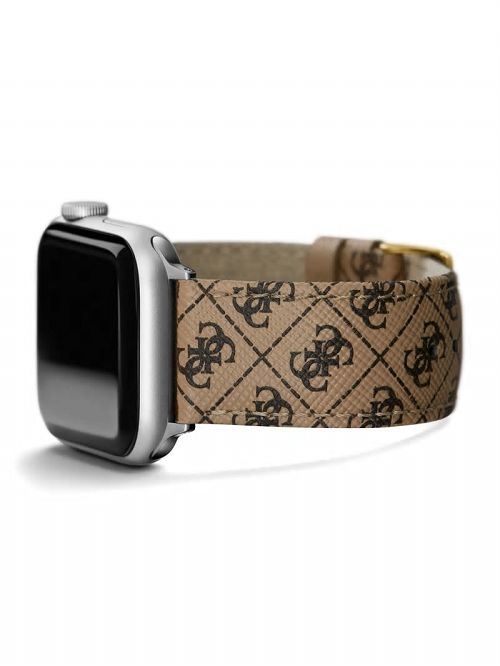 Guess Brown Logo Leather 42-45 mm Band for Apple Watch® Bruin | GUESS-SN31623