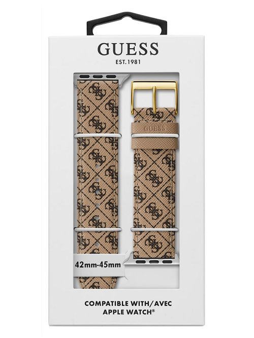 Guess Brown Logo Leather 42-45 mm Band for Apple Watch® Bruin | GUESS-SN31623