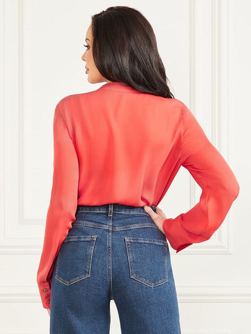 Guess Bulma Satin Blouse Roze | GUESS-SN27157
