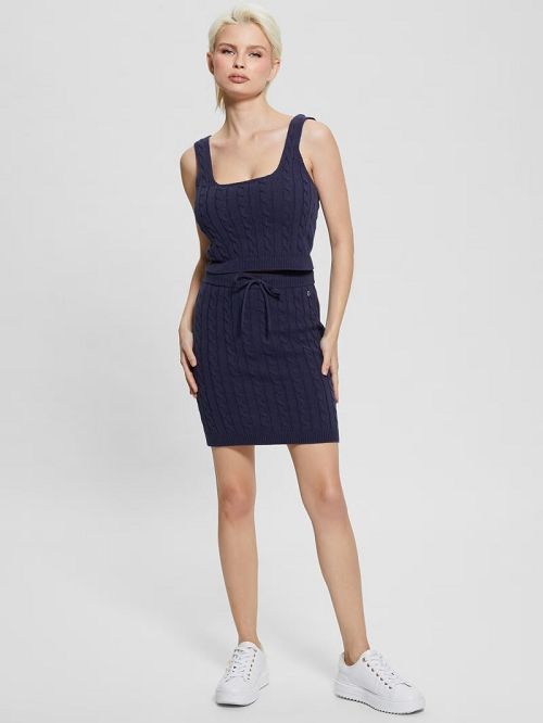 Guess Cable-Knit Ally Tank Blauw | GUESS-SN27199