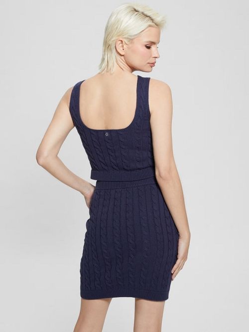 Guess Cable-Knit Ally Tank Blauw | GUESS-SN27199