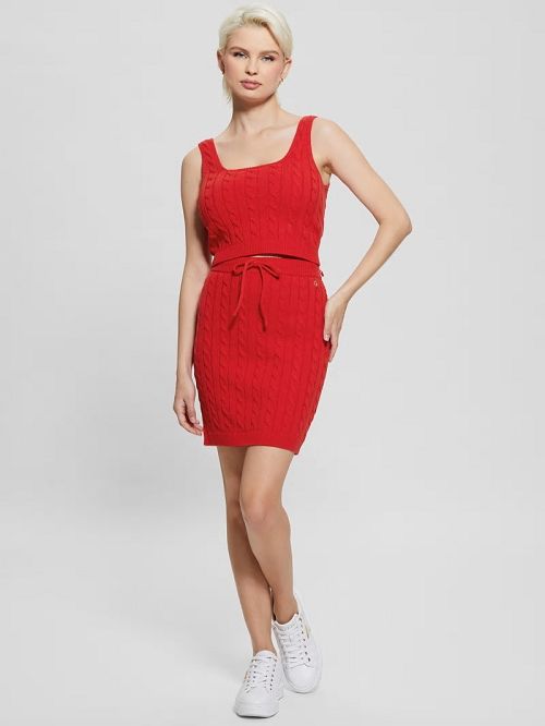Guess Cable-Knit Ally Tank Rood | GUESS-SN27407
