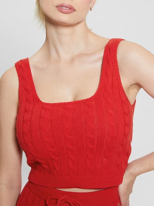 Guess Cable-Knit Ally Tank Rood | GUESS-SN27407