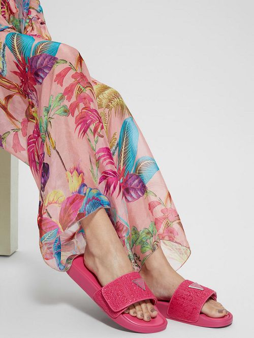 Guess Callena Pool Slides Roze | GUESS-SN29699