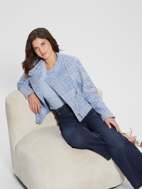 Guess Carolina Moto Jacket Blauw | GUESS-SN27873