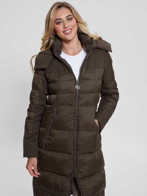 Guess Carolyn Real-Down Puffer Coat Bruin | GUESS-SN27918