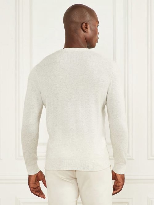 Guess Cashmere-Blend Crewneck Sweater Wit | GUESS-SN30928
