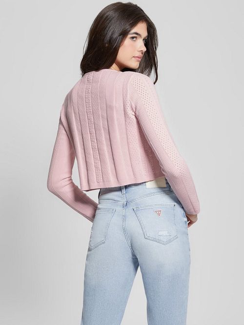 Guess Cecilia Crop Cardigan Roze | GUESS-SN27100