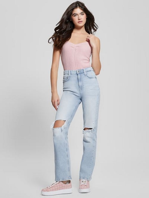 Guess Cecilia Sweater Tank Top Roze | GUESS-SN27084