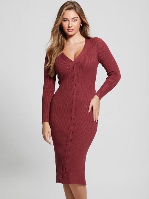 Guess Celia Sequin Sweater Dress Rood | GUESS-SN26860