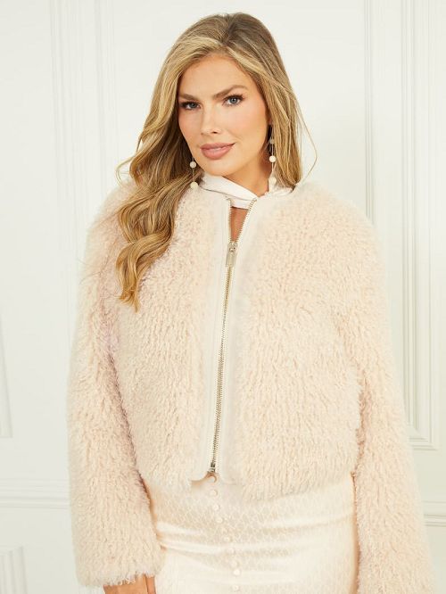 Guess Chantal Faux-Fur Jacket Roze | GUESS-SN27922
