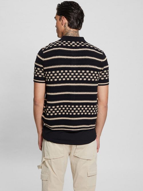 Guess Checker Stripe Slater Shirt Zwart | GUESS-SN31278