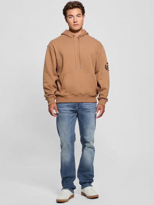 Guess Chenille Logo Hoodie Beige | GUESS-SN31070