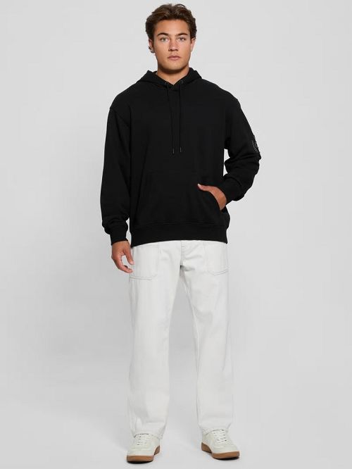 Guess Chenille Logo Hoodie Zwart | GUESS-SN31039