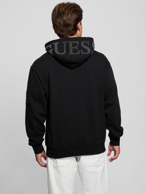 Guess Chenille Logo Hoodie Zwart | GUESS-SN31039