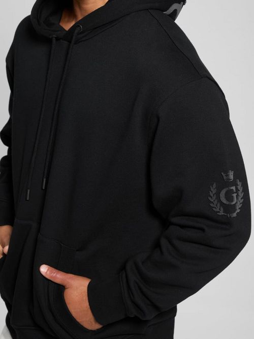 Guess Chenille Logo Hoodie Zwart | GUESS-SN31039