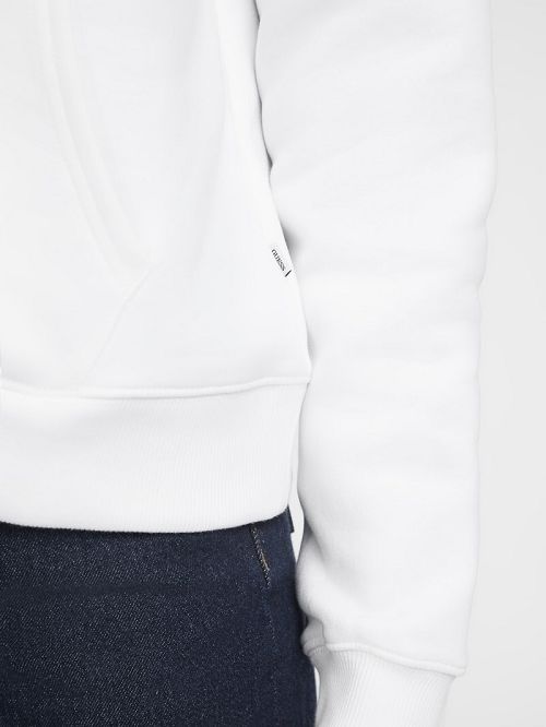 Guess Chenille Logo Patch Hoodie Wit | GUESS-SN28353