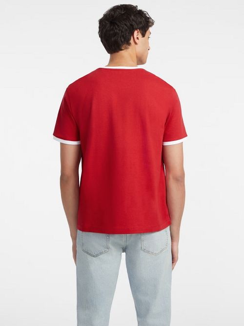 Guess Chest Script Logo Tee Rood | GUESS-SN30650
