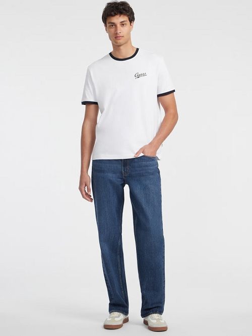 Guess Chest Script Logo Tee Wit | GUESS-SN30598