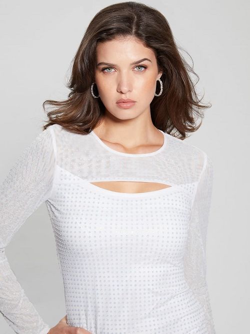 Guess Christa Rhinestone Dress Wit | GUESS-SN26921