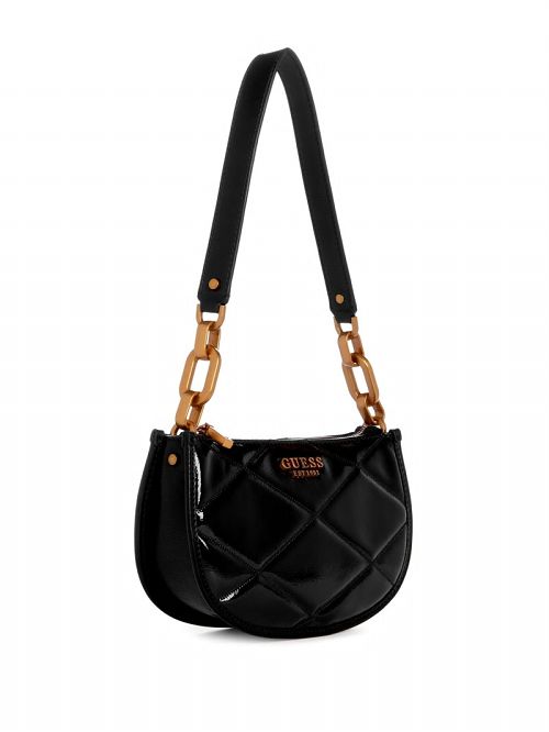 Guess Cilian Quilted Saddle Shoulder Bag Zwart | GUESS-SN29068