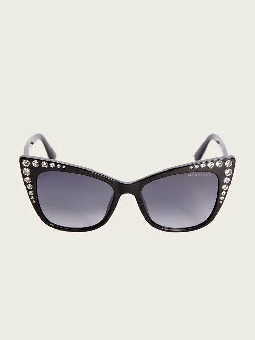 Guess Claire Crystal Cat-Eye Sunglasses Zwart | GUESS-SN30061