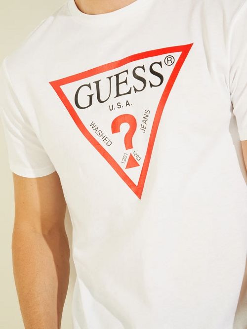 Guess Classic Logo Tee Wit | GUESS-SN30481
