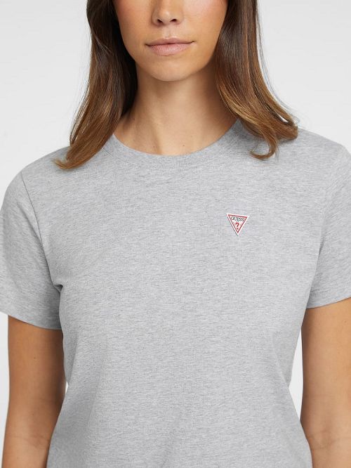 Guess Classic Mini Triangle Tee Grijs | GUESS-SN27155