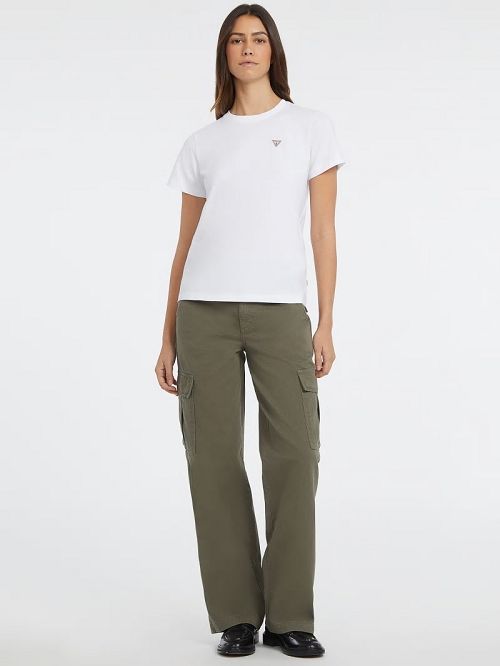 Guess Classic Mini Triangle Tee Wit | GUESS-SN27189