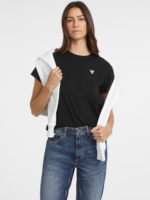 Guess Classic Mini Triangle Tee Zwart | GUESS-SN27131