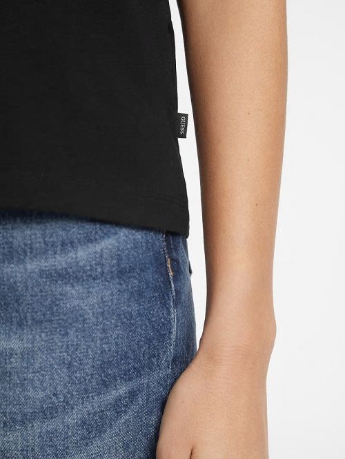 Guess Classic Mini Triangle Tee Zwart | GUESS-SN27131