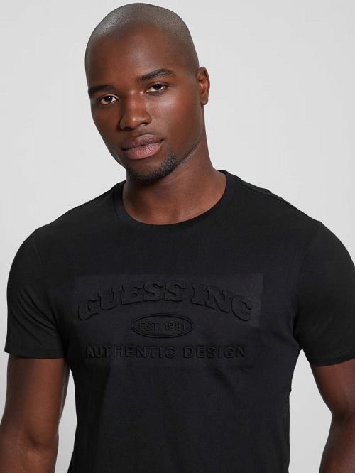 Guess Club Logo Tee Zwart | GUESS-SN30706
