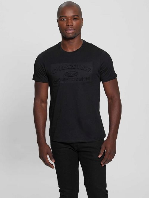 Guess Club Logo Tee Zwart | GUESS-SN30706