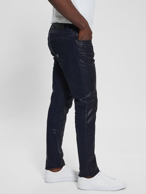 Guess Coated Tapered Jeans Blauw | GUESS-SN30349