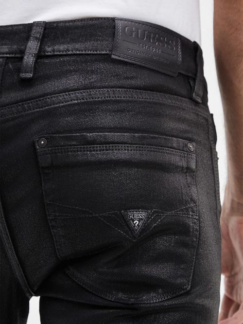 Guess Coated Tapered Jeans Zwart | GUESS-SN30427