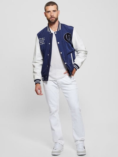 Guess Color-Block Varsity Jacket Blauw | GUESS-SN30858