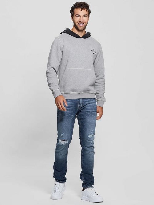 Guess Contrast Hoodie Sweatshirt Grijs | GUESS-SN31051