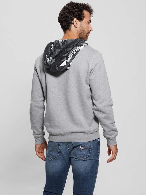 Guess Contrast Hoodie Sweatshirt Grijs | GUESS-SN31051