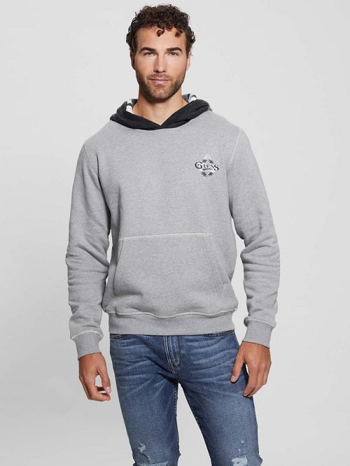 Guess Contrast Hoodie Sweatshirt Grijs | GUESS-SN31051